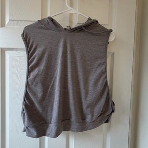 HALARA Sleeveless Hooded Tank Top - Gray
